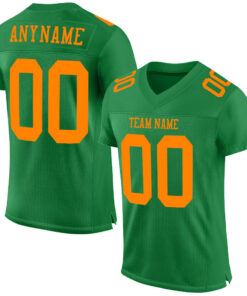 Custom Grass Green Bay Orange Mesh Authentic Football Jersey