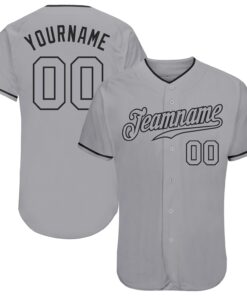 Custom Gray Gray-Black Authentic Baseball Jersey
