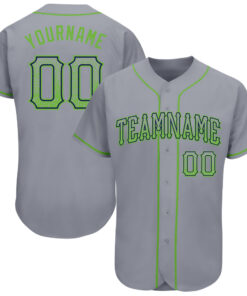 Custom Gray Neon Green-Navy Authentic Drift Fashion Baseball Jersey