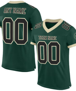 Custom Green Black-Cream Mesh Authentic Football Jersey