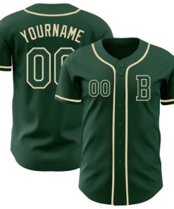 Custom Green Cream Authentic Baseball Jersey
