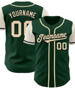 Custom Green Cream-Black Authentic Two Tone Baseball Jersey