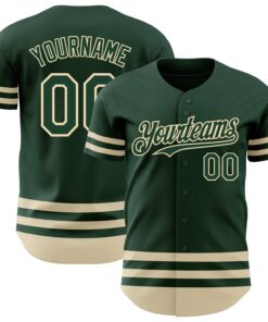 Custom Green Cream Line Authentic Baseball Jersey