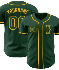 Custom Green Gold Authentic Baseball Jersey