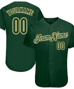 Custom Green Green-Gold Authentic Baseball Jersey