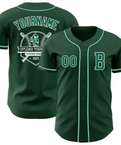 Custom Green Kelly Green-White Authentic Baseball Jersey