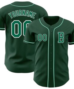 Custom Green Kelly Green-White Authentic Baseball Jersey