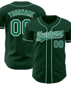 Custom Green Kelly Green-White Authentic Baseball Jersey