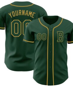Custom Green Old Gold Authentic Baseball Jersey
