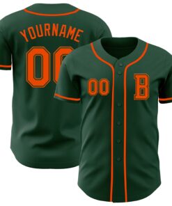 Custom Green Orange Authentic Baseball Jersey