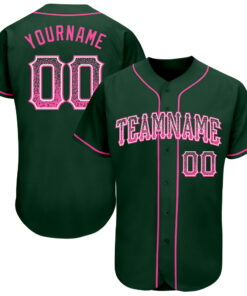 Custom Green Pink-White Authentic Drift Fashion Baseball Jersey