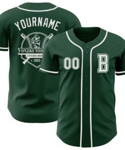 Custom Green White Authentic Baseball Jersey