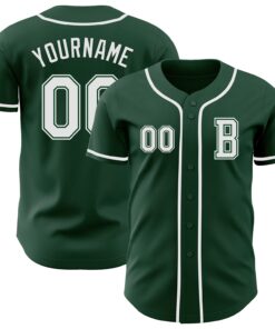 Custom Green White Authentic Baseball Jersey