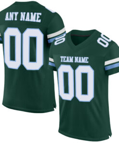 Custom Green White-Light Blue Mesh Authentic Football Jersey