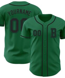Custom Kelly Green Black Authentic Baseball Jersey