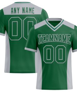 Custom Kelly Green Gray Mesh Authentic Football Jersey