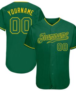Custom Kelly Green Kelly Green-Gold Authentic Baseball Jersey