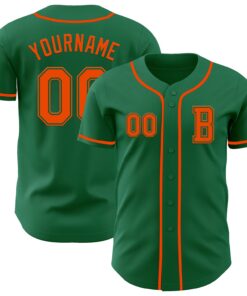 Custom Kelly Green Orange Authentic Baseball Jersey