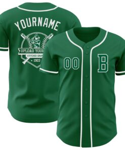 Custom Kelly Green White Authentic Baseball Jersey