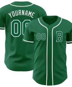 Custom Kelly Green White Authentic Baseball Jersey