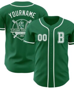 Custom Kelly Green White Authentic Baseball Jersey