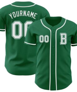 Custom Kelly Green White Authentic Baseball Jersey