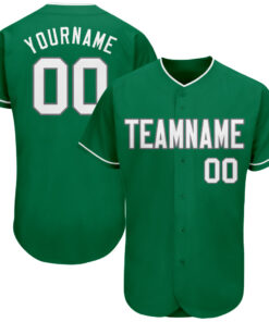 Custom Kelly Green White-Gray Authentic St. Patrick's Day Baseball Jersey