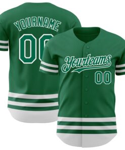 Custom Kelly Green White Line Authentic Baseball Jersey
