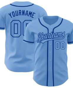 Custom Light Blue Light Blue-Royal Authentic Baseball Jersey