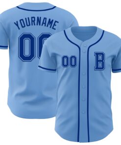 Custom Light Blue Royal Authentic Baseball Jersey