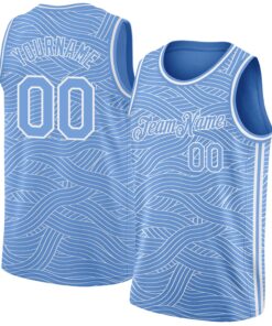 Custom Light Blue White Authentic City Edition Basketball Jersey