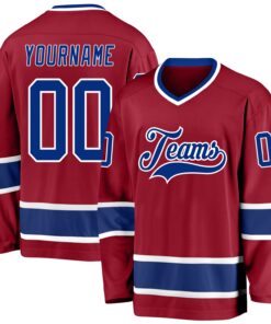 Custom Maroon Royal-White Hockey Jersey