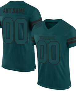 Custom Midnight Green Midnight Green-Black Mesh Authentic Football Jersey