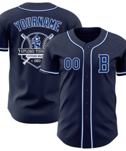 Custom Navy Royal-White Authentic Baseball Jersey