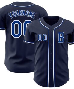 Custom Navy Royal-White Authentic Baseball Jersey