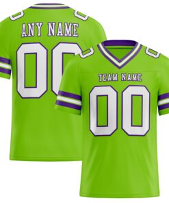 Custom Neon Green White-Purple Mesh Authentic Football Jersey