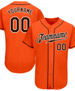 Custom Orange Brown-White Authentic Baseball Jersey
