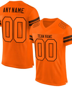 Custom Orange Orange-Brown Mesh Authentic Football Jersey