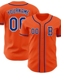 Custom Orange Royal-White Authentic Baseball Jersey