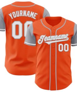 Custom Orange White-Gray Authentic Two Tone Baseball Jersey