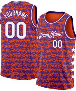Custom Orange White-Purple Authentic City Edition Basketball Jersey