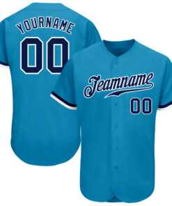 Custom Panther Blue Navy-White Authentic Baseball Jersey