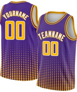 Custom Purple Gold-White Halftone Authentic City Edition Basketball Jersey