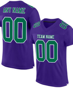 Custom Purple Kelly Green-White Mesh Authentic Football Jersey
