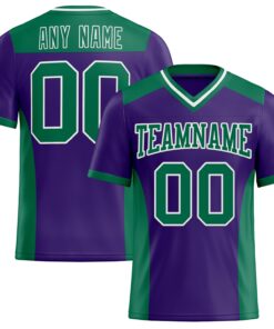 Custom Purple Kelly Green-White Mesh Authentic Football Jersey