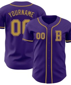 Custom Purple Old Gold Authentic Baseball Jersey
