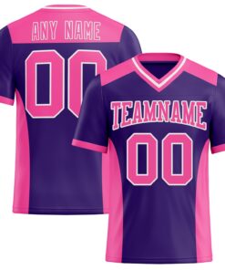 Custom Purple Pink-White Mesh Authentic Football Jersey