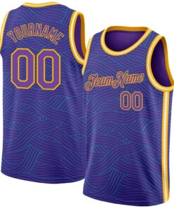 Custom Purple Teal-Gold Authentic City Edition Basketball Jersey
