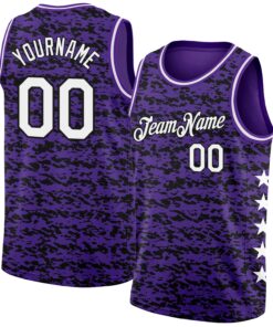 Custom Purple White-Black Authentic City Edition Basketball Jersey