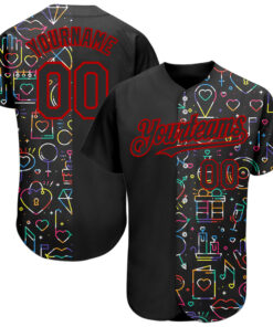 Custom Rainbow For Pride Month Love Is Love LGBT 3D Authentic Baseball Jersey